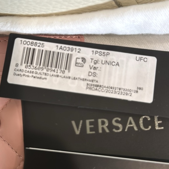 New Authentic Versace! Quilted Lamb+Lamb Leather+Meta, Card Case. - Picture 10 of 13